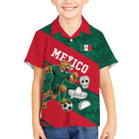 Personalized Mexico Football Jaguar Mascot Hawaiian Shirt Sugar Skull Sombrero Aztec