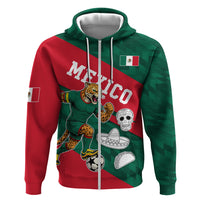 Personalized Mexico Football Jaguar Mascot Hoodie Sugar Skull Sombrero Aztec