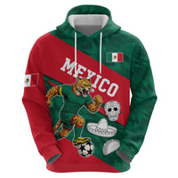 Personalized Mexico Football Jaguar Mascot Hoodie Sugar Skull Sombrero Aztec