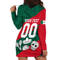 Personalized Mexico Football Jaguar Mascot Hoodie Dress Sugar Skull Sombrero Aztec