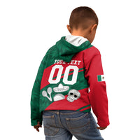 Personalized Mexico Football Jaguar Mascot Kid Hoodie Sugar Skull Sombrero Aztec