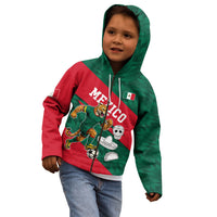 Personalized Mexico Football Jaguar Mascot Kid Hoodie Sugar Skull Sombrero Aztec
