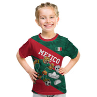 Personalized Mexico Football Jaguar Mascot Kid T Shirt Sugar Skull Sombrero Aztec
