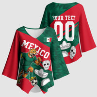 Personalized Mexico Football Jaguar Mascot Kimono Sleeve Blouse Sugar Skull Sombrero Aztec