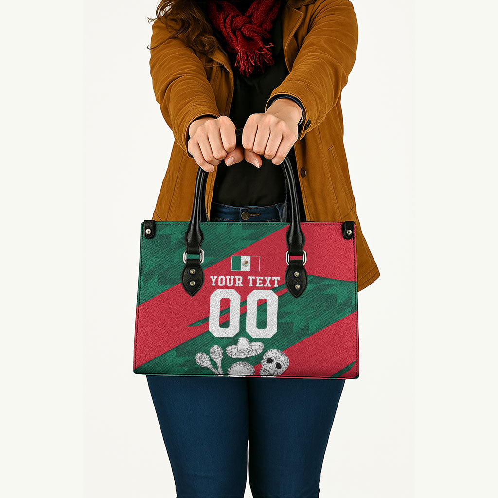 Personalized Mexico Football Jaguar Mascot Leather Bag Sugar Skull Sombrero Aztec