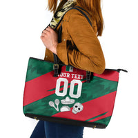Personalized Mexico Football Jaguar Mascot Leather Tote Bag Sugar Skull Sombrero Aztec