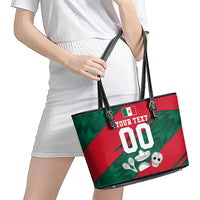 Personalized Mexico Football Jaguar Mascot Leather Tote Bag Sugar Skull Sombrero Aztec