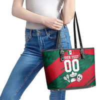Personalized Mexico Football Jaguar Mascot Leather Tote Bag Sugar Skull Sombrero Aztec