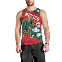 Personalized Mexico Football Jaguar Mascot Men Tank Top Sugar Skull Sombrero Aztec