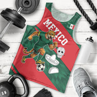 Personalized Mexico Football Jaguar Mascot Men Tank Top Sugar Skull Sombrero Aztec