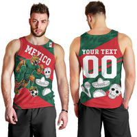Personalized Mexico Football Jaguar Mascot Men Tank Top Sugar Skull Sombrero Aztec
