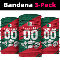 Personalized Mexico Football Jaguar Mascot Neck Gaiter Sugar Skull Sombrero Aztec