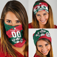 Personalized Mexico Football Jaguar Mascot Neck Gaiter Sugar Skull Sombrero Aztec