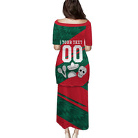 Personalized Mexico Football Jaguar Mascot Puletasi Sugar Skull Sombrero Aztec