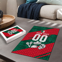 Personalized Mexico Football Jaguar Mascot Puzzle Sugar Skull Sombrero Aztec