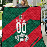 Personalized Mexico Football Jaguar Mascot Quilt Sugar Skull Sombrero Aztec