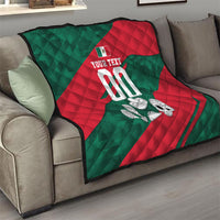 Personalized Mexico Football Jaguar Mascot Quilt Sugar Skull Sombrero Aztec
