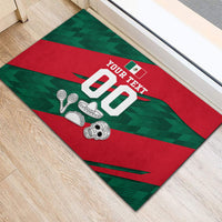 Personalized Mexico Football Jaguar Mascot Rubber Doormat Sugar Skull Sombrero Aztec