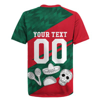 Personalized Mexico Football Jaguar Mascot Rugby Jersey Sugar Skull Sombrero Aztec