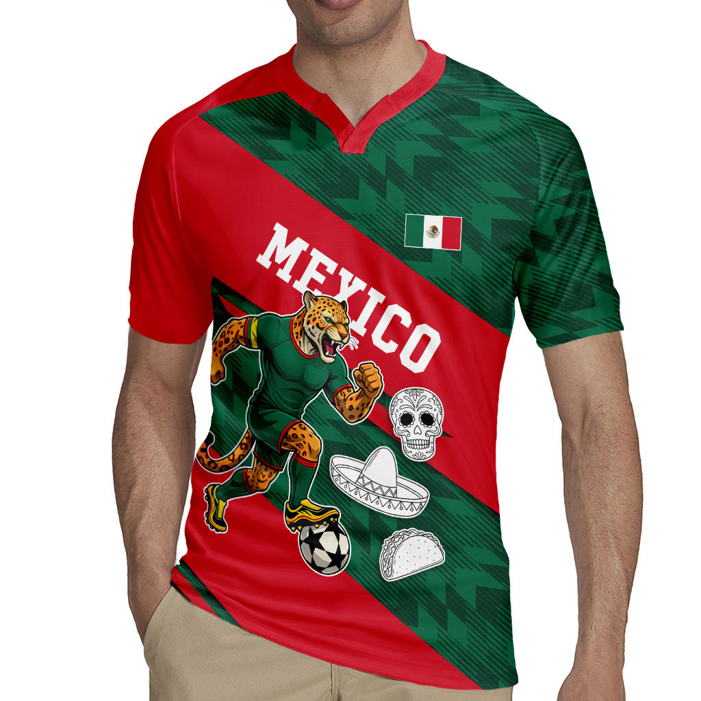 Personalized Mexico Football Jaguar Mascot Rugby Jersey Sugar Skull Sombrero Aztec