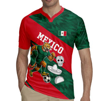 Personalized Mexico Football Jaguar Mascot Rugby Jersey Sugar Skull Sombrero Aztec