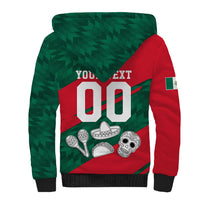 Personalized Mexico Football Jaguar Mascot Sherpa Hoodie Sugar Skull Sombrero Aztec