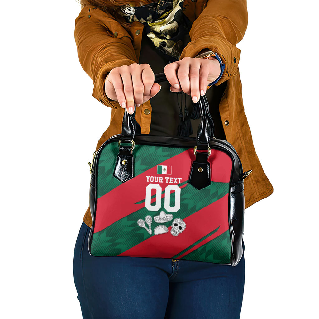 Personalized Mexico Football Jaguar Mascot Shoulder Handbag Sugar Skull Sombrero Aztec