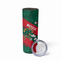 Personalized Mexico Football Jaguar Mascot Skinny Tumbler Sugar Skull Sombrero Aztec