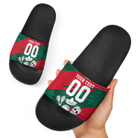 Personalized Mexico Football Jaguar Mascot Slide Sandals Sugar Skull Sombrero Aztec