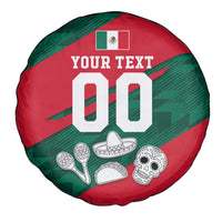 Personalized Mexico Football Jaguar Mascot Spare Tire Cover Sugar Skull Sombrero Aztec