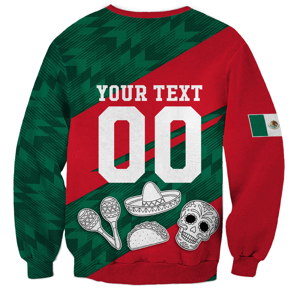 Personalized Mexico Football Jaguar Mascot Sweatshirt Sugar Skull Sombrero Aztec