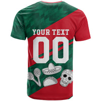 Personalized Mexico Football Jaguar Mascot T Shirt Sugar Skull Sombrero Aztec