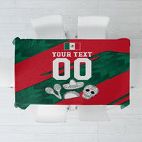 Personalized Mexico Football Jaguar Mascot Tablecloth Sugar Skull Sombrero Aztec