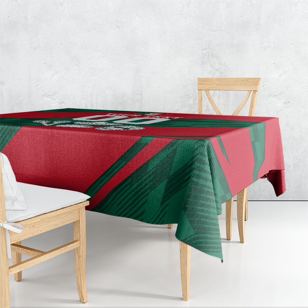 Personalized Mexico Football Jaguar Mascot Tablecloth Sugar Skull Sombrero Aztec