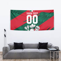 Personalized Mexico Football Jaguar Mascot Tapestry Sugar Skull Sombrero Aztec