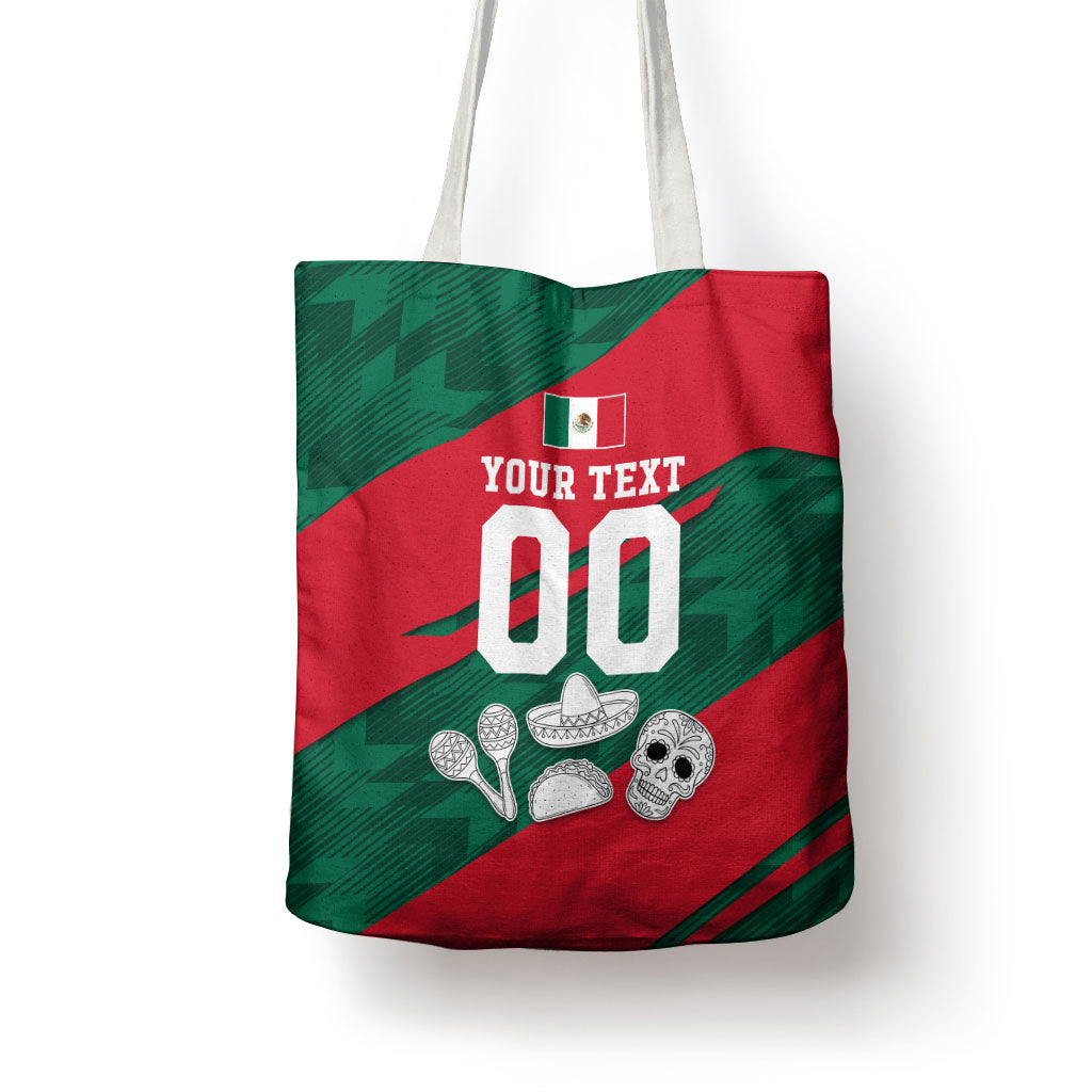 Personalized Mexico Football Jaguar Mascot Tote Bag Sugar Skull Sombrero Aztec