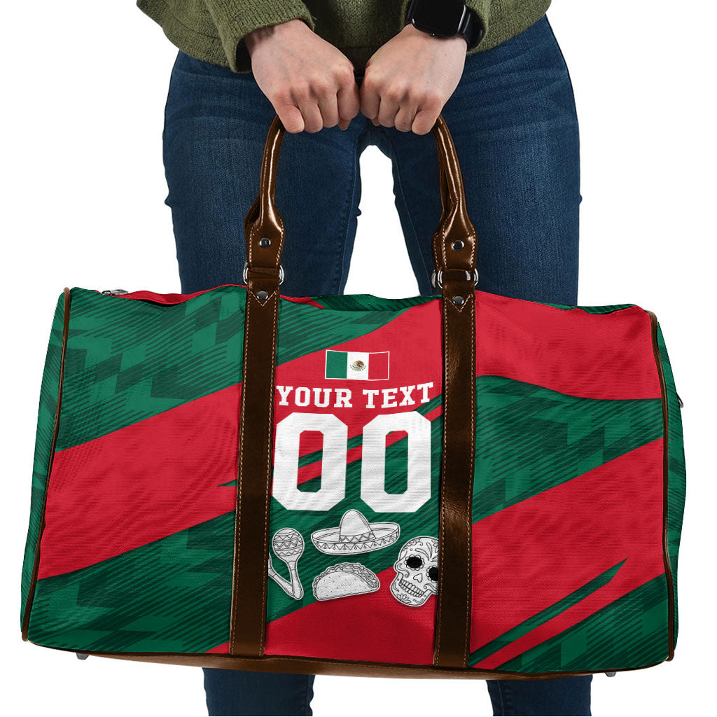 Personalized Mexico Football Jaguar Mascot Travel Bag Sugar Skull Sombrero Aztec