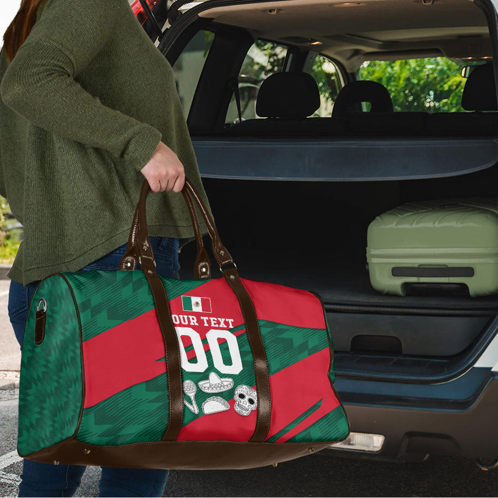Personalized Mexico Football Jaguar Mascot Travel Bag Sugar Skull Sombrero Aztec