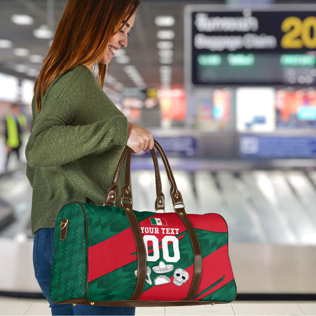 Personalized Mexico Football Jaguar Mascot Travel Bag Sugar Skull Sombrero Aztec