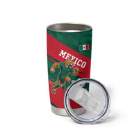 Personalized Mexico Football Jaguar Mascot Tumbler Cup Sugar Skull Sombrero Aztec