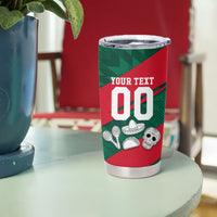 Personalized Mexico Football Jaguar Mascot Tumbler Cup Sugar Skull Sombrero Aztec
