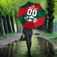 Personalized Mexico Football Jaguar Mascot Umbrella Sugar Skull Sombrero Aztec