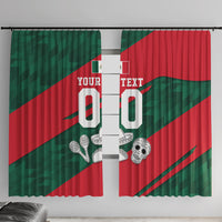 Personalized Mexico Football Jaguar Mascot Window Curtain Sugar Skull Sombrero Aztec