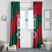 Personalized Mexico Football Jaguar Mascot Window Curtain Sugar Skull Sombrero Aztec