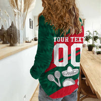 Personalized Mexico Football Jaguar Mascot Women Casual Shirt Sugar Skull Sombrero Aztec