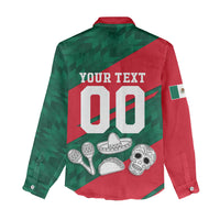 Personalized Mexico Football Jaguar Mascot Women Casual Shirt Sugar Skull Sombrero Aztec