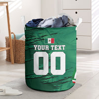 Personalized Mexico Football Laundry Basket Jaguar Mascot Artistic Brush Stroke Texture