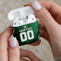 Personalized Mexico Football AirPods Case Jaguar Mascot Artistic Brush Stroke Texture