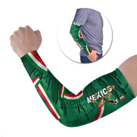 Personalized Mexico Football Arm Sleeves Jaguar Mascot Artistic Brush Stroke Texture