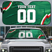 Personalized Mexico Football Auto Sun Shade Jaguar Mascot Artistic Brush Stroke Texture